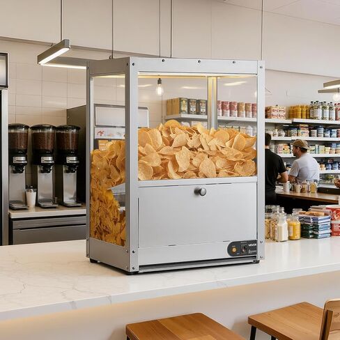 VEVOR Commercial Nacho Chip Warmer، آلة تسخين رقاقة 85QT مع قاعدة تسخين وضوء تسخين، آلة Nacho مع لوحة انحراف، الفولاذ المقاوم للصدأ، لرقائق Nacho، الفشار، رقائق البطاطس، الفول السوداني in Saudi Arabia