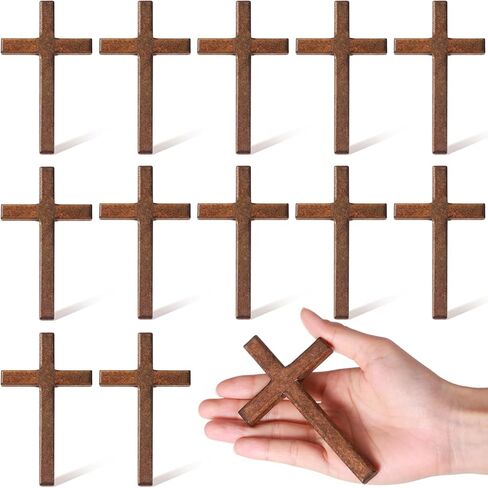 Bucherry 24 PCS يعبر اليد الخشبية الصلبة بشكل كبير 4.72 × 2.76 بوصة جيب خشبي القابضة يمارس يدوية الصلبان لمحرف الهدايا المسيحية الدينية ، الصلاة ، عيد الفصح ، الكنيسة ، بالتواصل in Kuwait