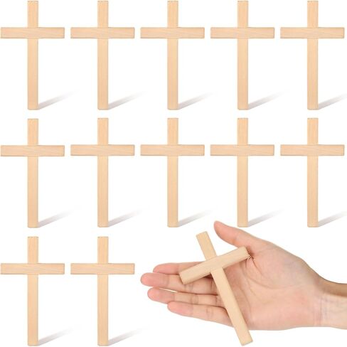 Bucherry 24 PCS يعبر اليد الخشبية الصلبة بشكل كبير 4.72 × 2.76 بوصة جيب خشبي القابضة يمارس يدوية الصلبان لمحرف الهدايا المسيحية الدينية ، الصلاة ، عيد الفصح ، الكنيسة ، بالتواصل in Kuwait