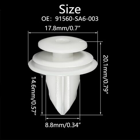 200pcs White Nylon Rivet Clips, Side Skirt Door Sill Fasteners, Universal Car Retainers 20x17.8x8.8mm in Saudi Arabia