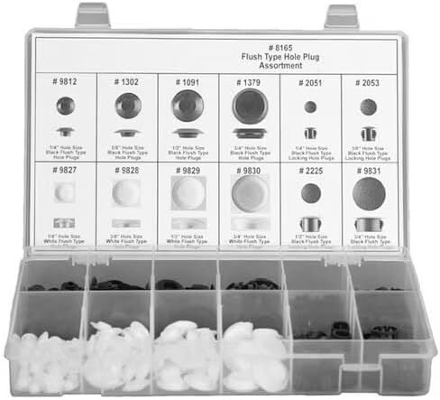 Flush Type Hole Plug Assortment, 349 Pc, Mfr: 8165-A in Saudi Arabia