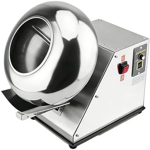 Adjustable Speed Small Electric Coater, 1000W, 3-6KG/H, Stainless Steel Pot for Chocolate Coating & Ball Making, Constant Temperature Drying Machine in Saudi Arabia