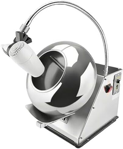 Adjustable Speed Small Electric Coater, 1000W, 3-6KG/H, Stainless Steel Pot for Chocolate Coating & Ball Making, Constant Temperature Drying Machine in Saudi Arabia