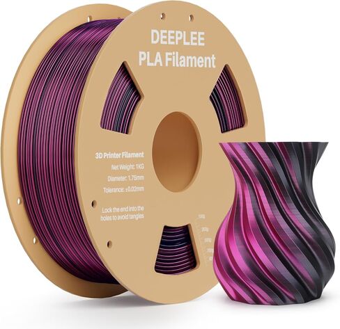 DEEPLEE Galaxy PLA خيوط طابعة ثلاثية الأبعاد 1.75 مم 1 كجم، لامع أسود لامع PLA، دقة الأبعاد +/-0.02 مم، خيوط طباعة ثلاثية الأبعاد لامعة وملونة in Kuwait
