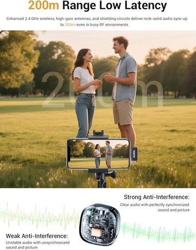 GODOX C01 KIT2 ميكروفون لاسلكي، 48 كيلو هرتز / 24 بت ميكروفون Lavalier احترافي 60 وات شحن سريع ميكروفونات صغيرة 7 جرام خفيفة للغاية، 54 ساعة، تقليل الضوضاء، زمن وصول منخفض 200 متر (2TX+1RX+USB-C+حقيبة شحن) in Saudi Arabia