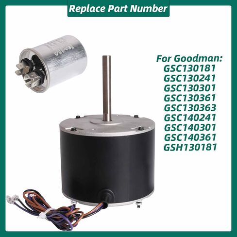 0131M00060SP، محرك مروحة 1/6HP متوافق مع Goodman 0131M00060SP، سرعة واحدة، 208-230 فولت، مناسب لـ Zhongshan Broad-Ocean YDK-120S83262-01 in Saudi Arabia