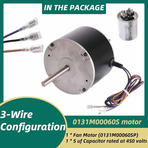 0131M00060SP، محرك مروحة 1/6HP متوافق مع Goodman 0131M00060SP، سرعة واحدة، 208-230 فولت، مناسب لـ Zhongshan Broad-Ocean YDK-120S83262-01 in Saudi Arabia
