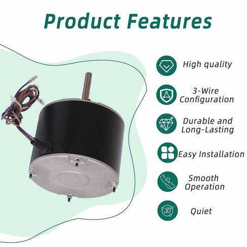 0131M00060SP، محرك مروحة 1/6HP متوافق مع Goodman 0131M00060SP، سرعة واحدة، 208-230 فولت، مناسب لـ Zhongshan Broad-Ocean YDK-120S83262-01 in Saudi Arabia