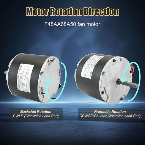 استبدال محرك مروحة المكثف F48AA68A50 لـ York، Coleman، Luxaire، Genteq، A.O. سميث THGF36S41S3A THGF60S41S3A F48M27A50 إلخ، 1/4 حصان، 850 دورة في الدقيقة، 208-230 فولت، ضمان لمدة عام in Kuwait