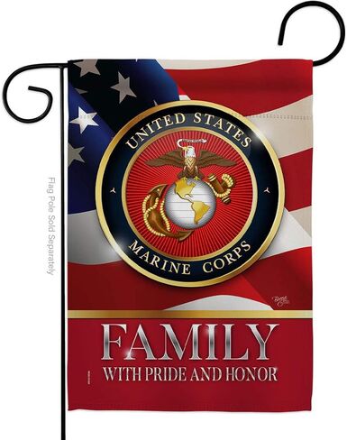 US Marine Family Honor Garden Flag - Armed Forces Corps USMC Semper Fi United State American Military Veteran Retire Official - House Banner Small Yard Gift Double-Sided Made in USA 13 X 18.5 in Kuwait