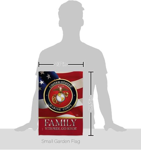 US Marine Family Honor Garden Flag - Armed Forces Corps USMC Semper Fi United State American Military Veteran Retire Official - House Banner Small Yard Gift Double-Sided Made in USA 13 X 18.5 in Kuwait