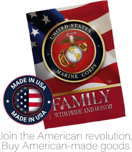 US Marine Family Honor Garden Flag - Armed Forces Corps USMC Semper Fi United State American Military Veteran Retire Official - House Banner Small Yard Gift Double-Sided Made in USA 13 X 18.5 in Kuwait