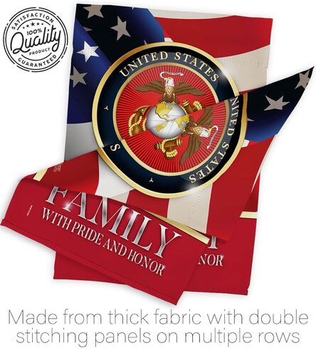 US Marine Family Honor Garden Flag - Armed Forces Corps USMC Semper Fi United State American Military Veteran Retire Official - House Banner Small Yard Gift Double-Sided Made in USA 13 X 18.5 in Kuwait