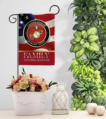 US Marine Family Honor Garden Flag - Armed Forces Corps USMC Semper Fi United State American Military Veteran Retire Official - House Banner Small Yard Gift Double-Sided Made in USA 13 X 18.5 in Kuwait