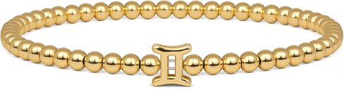 Gold 12 Constellations Bracelets for Women, 18K Gold Plated Beaded Stretch Bubble Bracelets Charm Jewelry Bracelet Gifts for Birthday Mother's Day Valentines Christmas in Saudi Arabia