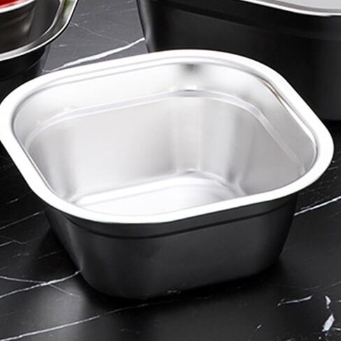10.6" Square Stainless Steel Dish Pan for Sink - Large Washing Up Bowl and Vegetable Basin - Deep Sink Pan for Kitchen Soaking, Baby Bottles & Pet Feeding (27cm Silver) in Saudi Arabia
