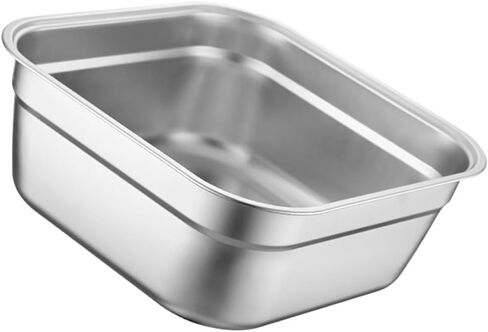 10.6" Square Stainless Steel Dish Pan for Sink - Large Washing Up Bowl and Vegetable Basin - Deep Sink Pan for Kitchen Soaking, Baby Bottles & Pet Feeding (27cm Silver) in Saudi Arabia