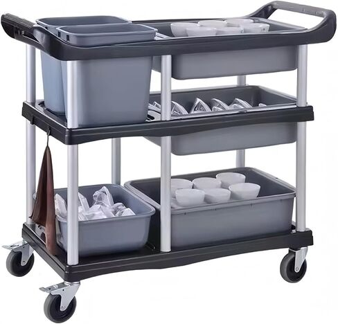 Commercial Products Standard Bus Box/Utility Cart,Gray Large Bus Tub, Plastic, Heavy Duty Restaurant Wash Basin/Dish Washing Tub for Kitchen Organization/Storage (THA52) in Saudi Arabia