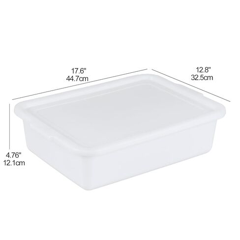 حوض حافلة تجاري من البلاستيك للمطاعم سعة 13 لتر من كيدريم، صندوق حافلة أبيض مع غطاء، 3 عبوات in Kuwait