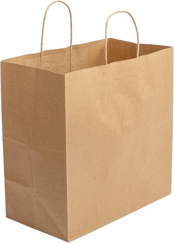 أكياس ورق كرافت من أمير كير رويال بمقابض ملتوية، 33.02 سم × 17.78 سم × 33.02 سم، علبة بها 250 قطعة in Kuwait