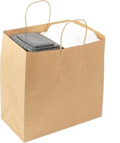أكياس ورق كرافت من أمير كير رويال بمقابض ملتوية، 33.02 سم × 17.78 سم × 33.02 سم، علبة بها 250 قطعة in Kuwait