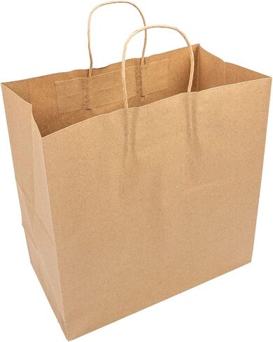 أكياس ورق كرافت من أمير كير رويال بمقابض ملتوية، 33.02 سم × 17.78 سم × 33.02 سم، علبة بها 250 قطعة in Kuwait