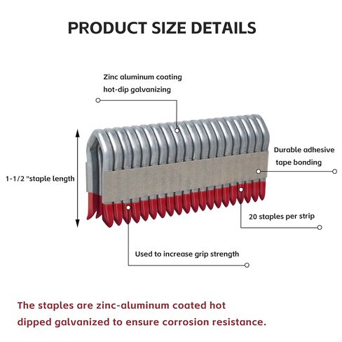 دبابيس سياج مجلفنة لـ Milwau-kee مقاس 1.5 بوصة 9 قياس MPU112 - لدباسة سياج المرافق 2843-20/2843-22 - 960 قطعة in Kuwait