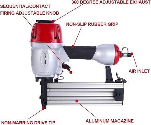 BHTOP Concrete Nail Gun, 14 Gauge 5/48 Inch to 2-1/2 Inch Concrete T Nailer，Pneumatic Concrete Nailer for Cabinet, Concrete, Furniture Air Powered in Saudi Arabia