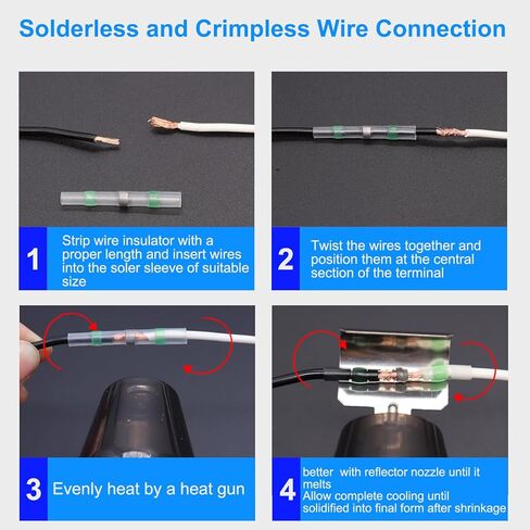 206PCS Heat Shrink Solder Seal Wire Connectors Kit -120 Waterproof Butt Connectors & 86 3:1 Heat Shrink Tubing, Marine-Grade Insulated Electrical Wire Terminals for Automotive, Boat, Truck in Kuwait