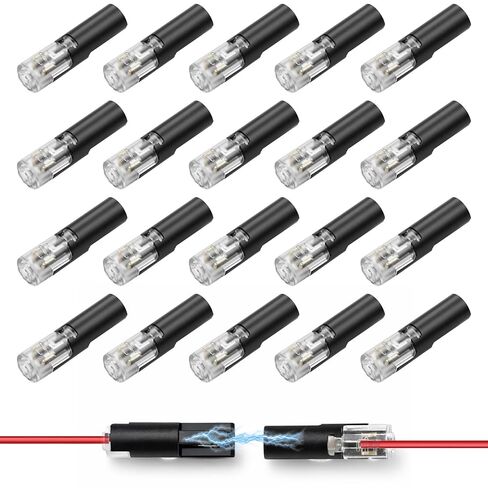 1 Pin Low Voltage Wire Connector for 16-18 AWG, Single Wire Plug-in Quick Disconnect Connector with Locking Buckle, No-Strip Solderless Splice for Automotive, LED Lights, DIY (20 Pcs) in Saudi Arabia