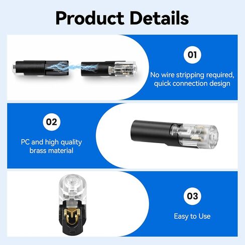 1 Pin Low Voltage Wire Connector for 16-18 AWG, Single Wire Plug-in Quick Disconnect Connector with Locking Buckle, No-Strip Solderless Splice for Automotive, LED Lights, DIY (20 Pcs) in Saudi Arabia
