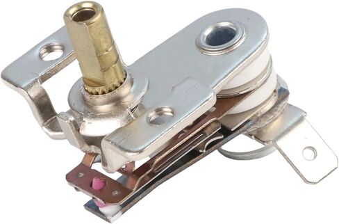 Electric Oven Thermostat Temperature Controller Switch 10A 16A Metal Repair Part with 270 Degree Rotation for Precise Temperature Control in Home Baking and Workshop Use, Silver(10A) in Saudi Arabia