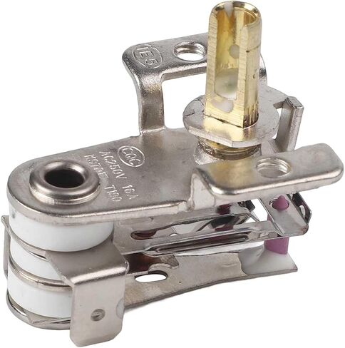 Electric Oven Thermostat Temperature Controller Switch 10A 16A Metal Repair Part with 270 Degree Rotation for Precise Temperature Control in Home Baking and Workshop Use, Silver(10A) in Saudi Arabia