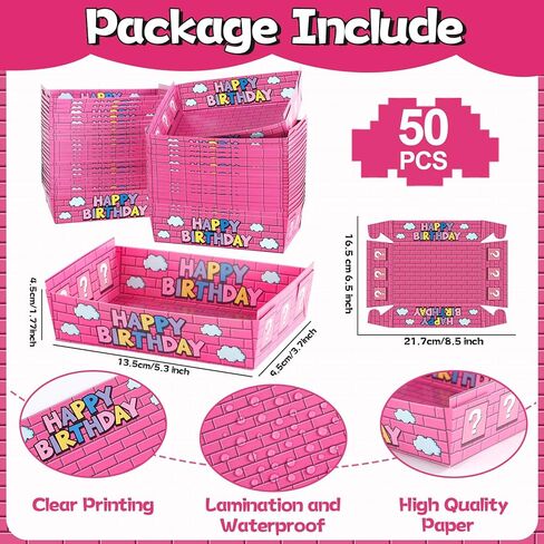 50 Pcs Super Theme Peach Party Food Boxes Princess Peach Birthday Party Supplies Video Games Tray Boats Disposable Holder Bros Game Theme Snack Bowl for Gamer Parties Favor in Saudi Arabia