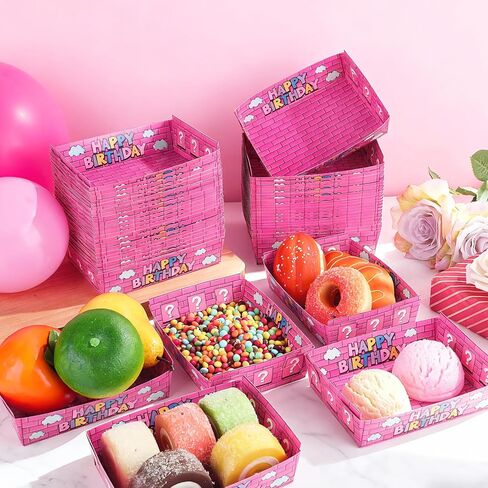 50 Pcs Super Theme Peach Party Food Boxes Princess Peach Birthday Party Supplies Video Games Tray Boats Disposable Holder Bros Game Theme Snack Bowl for Gamer Parties Favor in Saudi Arabia