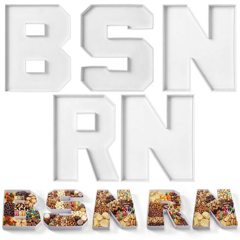 2 Pcs RN Grad Party Decorations Nurse Letter Fillable Tray 10'' Nursing Graduation Party Decor Registered Nurse Cardboard Tray for Food Candy Cake Dessert Class of 2026 Congrats Grad in Saudi Arabia