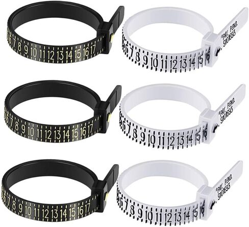 OSALADI 6Pcs Ring Gauge Measuring Tool US Finger Ruler for Accurate Ring Measurement Reusable Sizer for Comfortable Fit for Jewelry Sizing and Personal Use in Saudi Arabia
