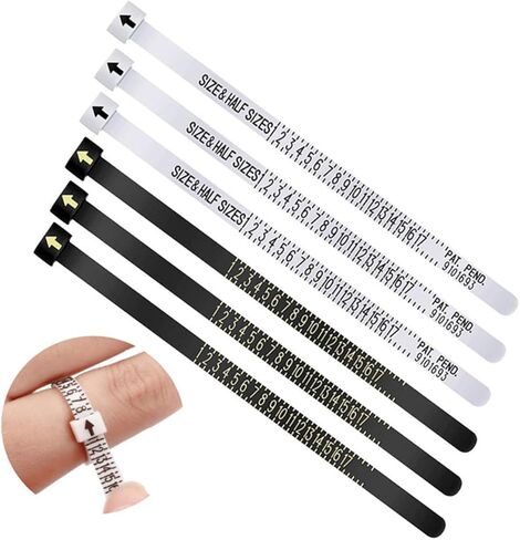 OSALADI 6Pcs Ring Gauge Measuring Tool US Finger Ruler for Accurate Ring Measurement Reusable Sizer for Comfortable Fit for Jewelry Sizing and Personal Use in Saudi Arabia