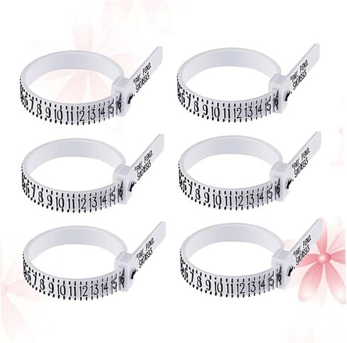OSALADI 6Pcs Ring Gauge Measuring Tool US Finger Ruler for Accurate Ring Measurement Reusable Sizer for Comfortable Fit for Jewelry Sizing and Personal Use in Saudi Arabia