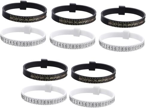 Gadpiparty 10Pcs Ring Sizer Measuring Gauges for Jewelry US UK Finger Measurement Tool Soft Material for Accurate Sizing of Rings and Jewelry Making in Saudi Arabia