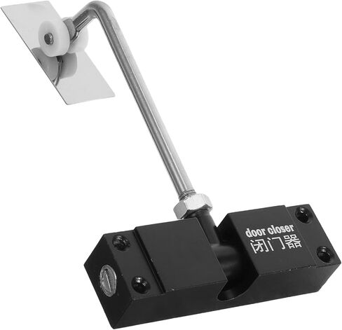 باب زنبركي مزدوج قابل للتعديل قطعتان، آلية إغلاق ذاتية بكرة من سبائك الألومنيوم المربعة باللون الأسود للأبواب المفصلية السكنية والتجارية in Kuwait