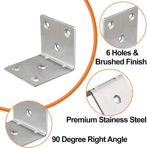 20 قطعة معدنية L بين قوسين 1.5 بوصة × 1.5 بوصة × 1.5 بوصة دعامة زاوية شديدة التحمل للخشب، 1.5 بوصة 40 مم واسعة معدنية زاوية قائمة قوس L شكل 90 درجة دعامة زاوية أثاث خشبي إطار رف كتب للسرير in Kuwait