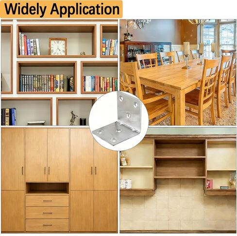 20 قطعة معدنية L بين قوسين 1.5 بوصة × 1.5 بوصة × 1.5 بوصة دعامة زاوية شديدة التحمل للخشب، 1.5 بوصة 40 مم واسعة معدنية زاوية قائمة قوس L شكل 90 درجة دعامة زاوية أثاث خشبي إطار رف كتب للسرير in Kuwait