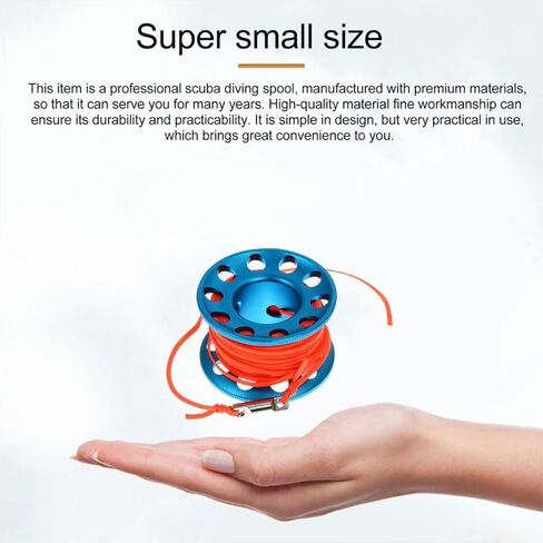 Cabilock Diving Finger Reel and Guide Line Spool 30m Blue with Buoy and Hook Anti-Tangle Scuba Diving Accessory for Snorkeling and Cave Exploration in Kuwait