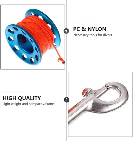 ibasenice Scuba Diving Spool Reel مع إشارة العوامة، خط غوص بكرة الإصبع الأزرق بطول 30 مترًا، ملحق غوص محمول تحت الماء لإدارة خط الغوص الآمن in Saudi Arabia