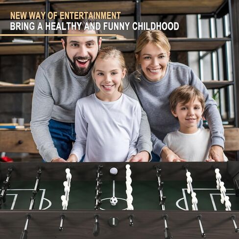 Foosball Table, 54" Full Size Games Table w/ 2 Balls for Adults & Kids, Arcade Soccer Table for Home, Game Room, Office, Party in Saudi Arabia