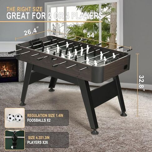 Foosball Table, 54" Full Size Games Table w/ 2 Balls for Adults & Kids, Arcade Soccer Table for Home, Game Room, Office, Party in Saudi Arabia