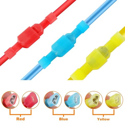 112PCS Nylon Spade Connector Kit, 22-10AWG Quick Disconnect Wire Connectors, Wire Spade Connectors, Spade Terminals, Male and Female Electrical Insulated Wire Crimp Terminal Assortment Kit in Kuwait