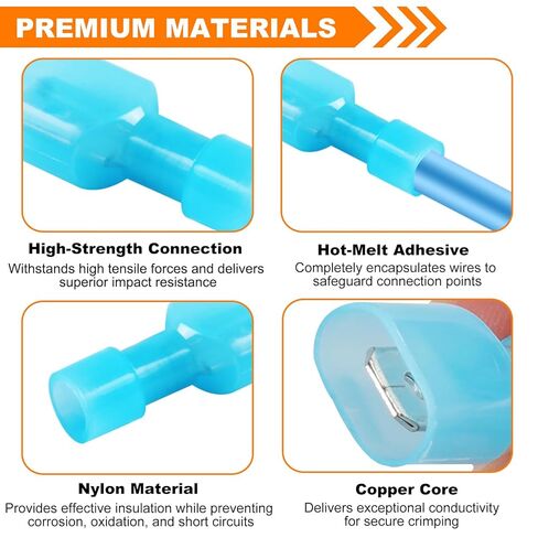 112PCS Nylon Spade Connector Kit, 22-10AWG Quick Disconnect Wire Connectors, Wire Spade Connectors, Spade Terminals, Male and Female Electrical Insulated Wire Crimp Terminal Assortment Kit in Kuwait