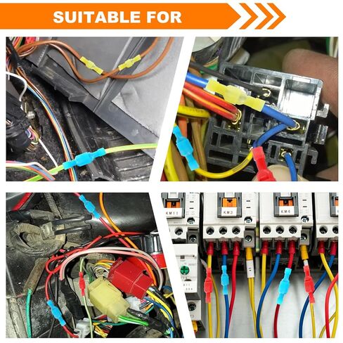 112PCS Nylon Spade Connector Kit, 22-10AWG Quick Disconnect Wire Connectors, Wire Spade Connectors, Spade Terminals, Male and Female Electrical Insulated Wire Crimp Terminal Assortment Kit in Kuwait